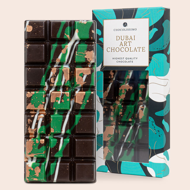 Dubajská hořká čokoláda s pistáciemi