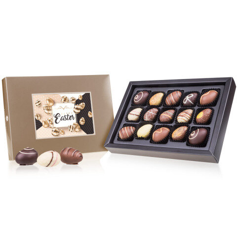 Chocolissimo - Čokoládové pralinky ve tvaru kraslic v krabičce s Vaší fotografií 185 g
