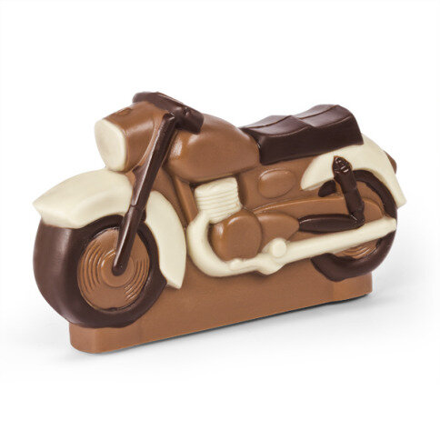 Motocykl z čokolády, motorka z čokolády, čokoládová motorka, čokoládový motocykl, dárek pro kluka, dárek pro muže