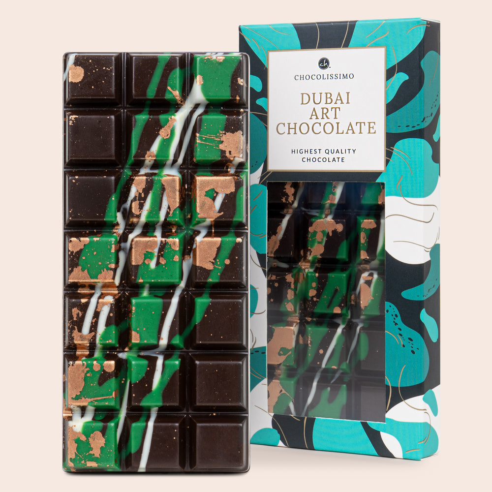 Dubajská hořká čokoláda s pistáciemi