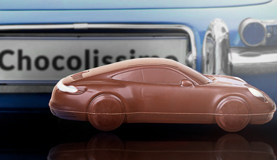 Mini Porsche 911 z čokolády se stužkou - Valentýn