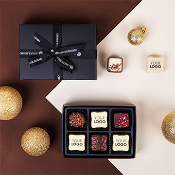 Pralinky Black L s vaším logem – 6 kusů