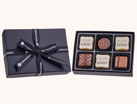 Pralinky Black L s vaším logem – 6 kusů
