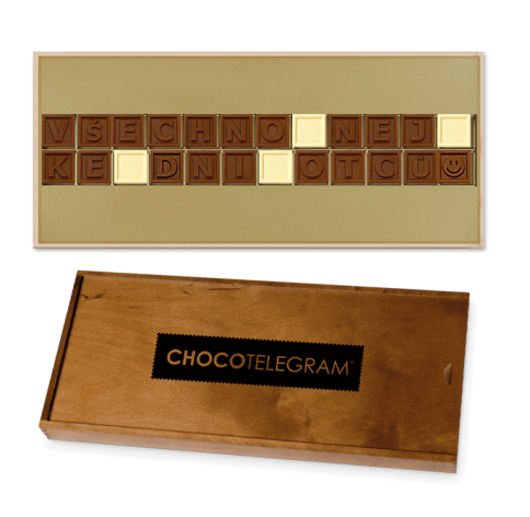 Levně Chocolissimo - Vše nej ke Dni otců - čokoládové přání v dřevěné skřínce