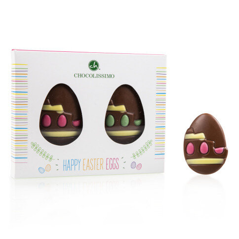 Chocolissimo - Velikonoční vajíčka z čokolády s moderním zdobením - 2 ks 26 g