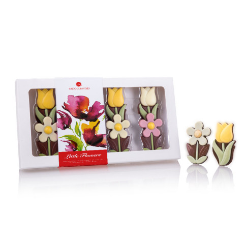 Levně Chocolissimo - Tulipány a sedmikrásky z mléčné čokolády 95 g