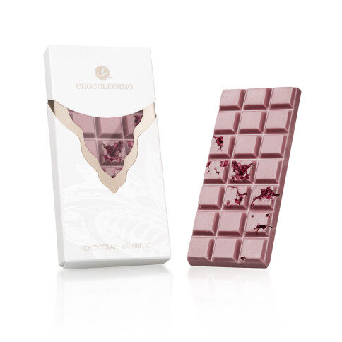 Levně Chocolissimo - Růžová čokoláda s malinami 70 g