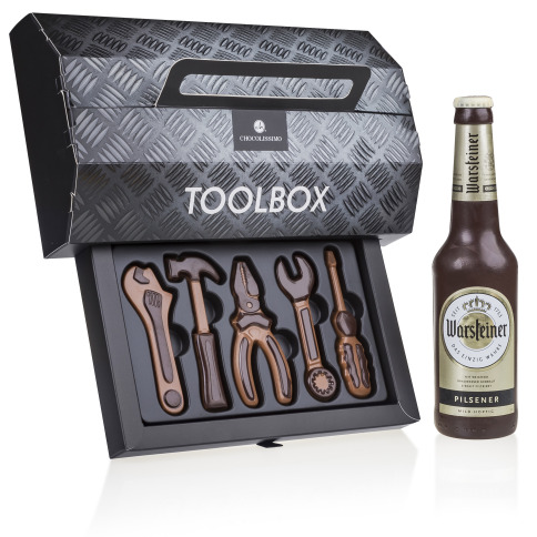 Chocolissimo - Box s nářadím a čokoládová pivní láhev 230 g