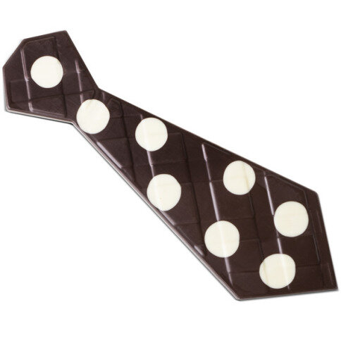 Tečkovaná kravata z hořké čokolády