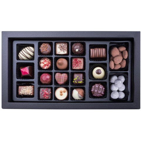 luxusní pralinky, belgické pralinky, dárková čokoláda, dárková bonboniéra, kolekce pralinek jako dárek, luxusní čokoládový dárek
