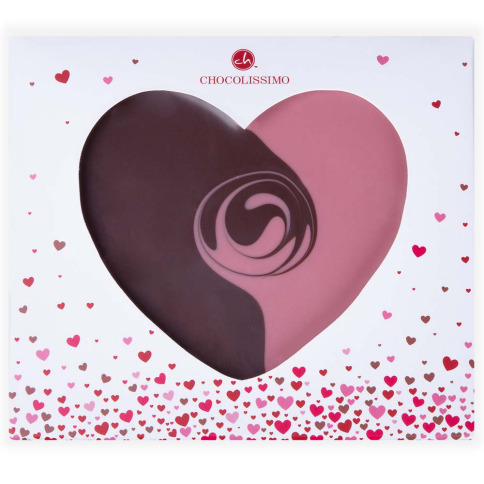 čokoládové srdce na valentýna rubínové
