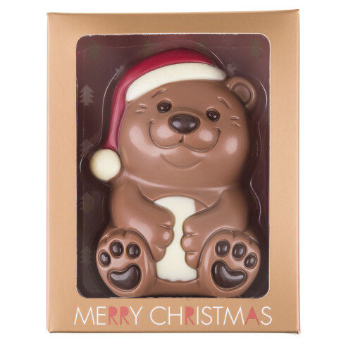 čokoládový medvíde, medvídek z čokolády, vánoční figurky, čokoládové vánoční figurky, čokoládové figurky na vánoce, čokoláda na vánoce, vánoční dekorace, vánoční dárková čokoláda