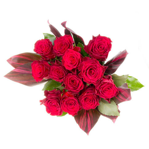 dárek pro ženu - tucet růží a belgická čokoláda