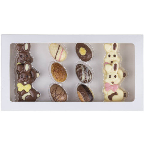 čokoládová vajíčka a figurky k velikonocům