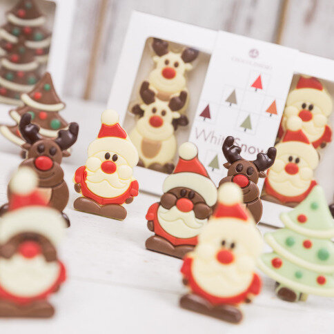 čokoládový mikuláš, čokoládové vánoční figurky, vánoční figurky z čokolády, čokoládové vánoční dekorace, vánoční čokolády
