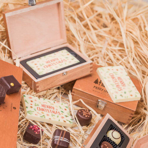 vánoční čokoláda, vánoční sladkosti, vánoční dárek s fotografií, originální vánoční dárek, vánoční dárek v dřevěné krabičce