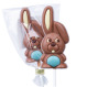 Čokoládové velikonoční lízátko zajíc, modrý