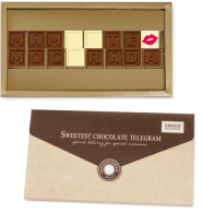 Mám Tě moc ráda, dárek pro zamilované, čokoládový telegram pro zamilované, dárek na valentýna